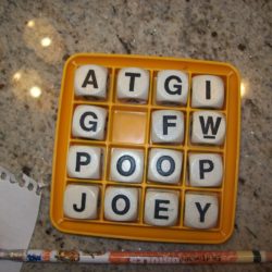 Never play Boggle with three boys.