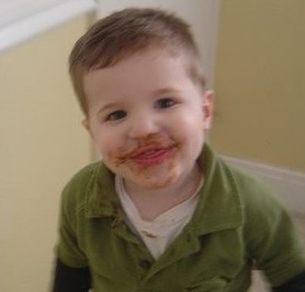 Three-year old Jack, right after he ate an Oreo.